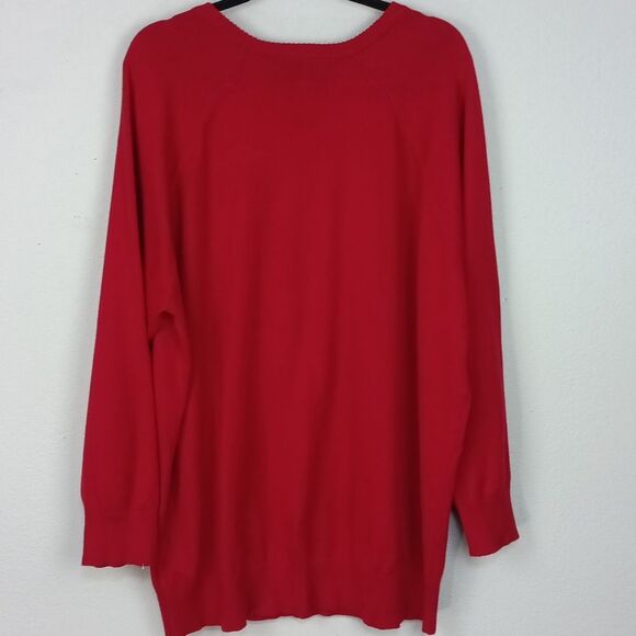 Torrid Womens Red Festive  Christmas Skeleton Sweater sz 3 ( L) - Picture 10 of 12